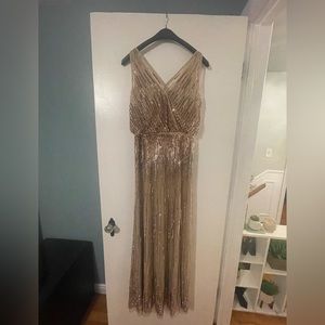 Adrianna Papell Gold Bridesmaid Dress